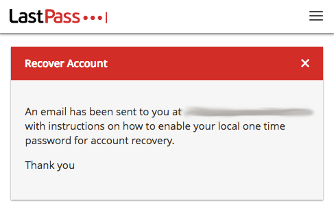 LastPass Recover Account