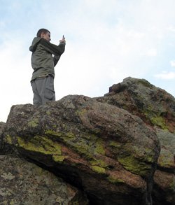 On top of an outcrop